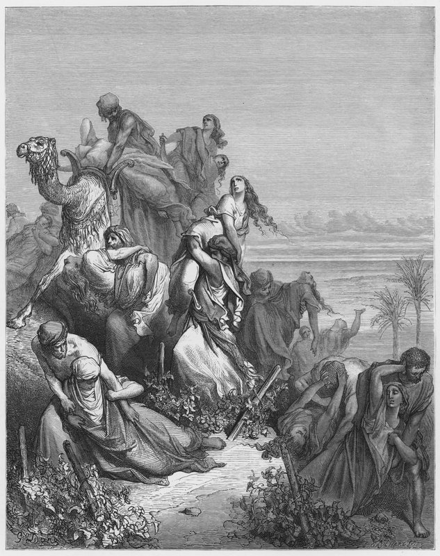 Gustave Dore Bibelen: Benjamins barn som bærer bort jomfruene fra Jabes-Gilead av Gustave Dore
