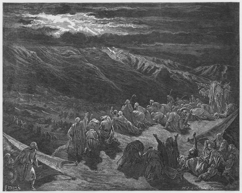 Gustave Dore Bibelen: Å gi loven på Sinai-fjellet av Gustave Dore