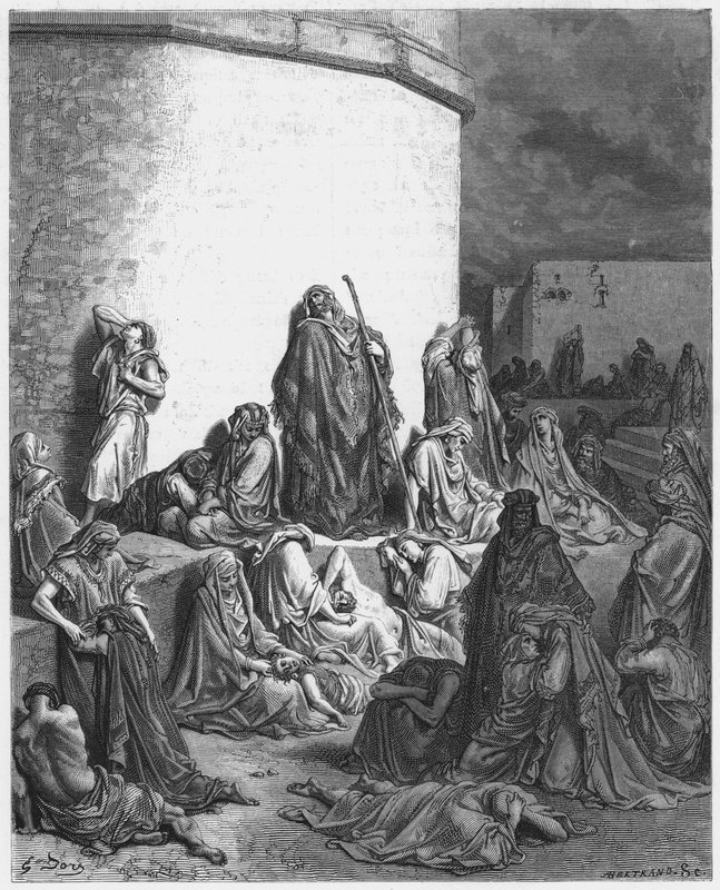 Gustave Dore Bibelen: Folket som sørger over ruinene av Jerusalem av Gustave Dore