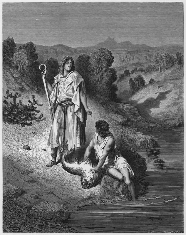Gustave Dore Bibelen: Tobias og engelen av Gustave Dore