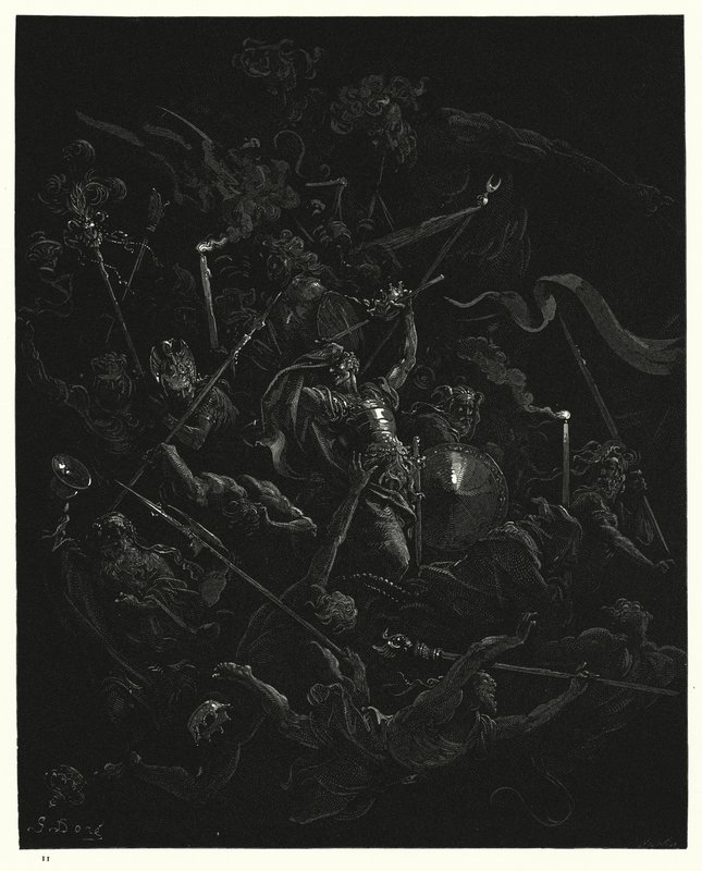 Illustrasjon av Gustave Dore for Miltons Paradise Lost, bok III, linje 473, 474 av Gustave Dore