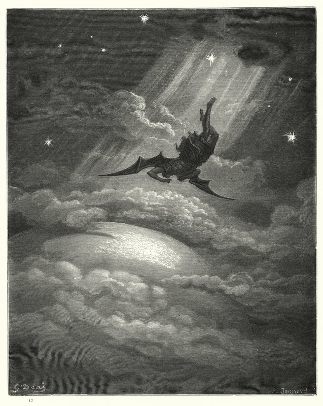 Illustrasjon av Gustave Dore for Miltons Paradise Lost, bok III, 739-741 av Gustave Dore