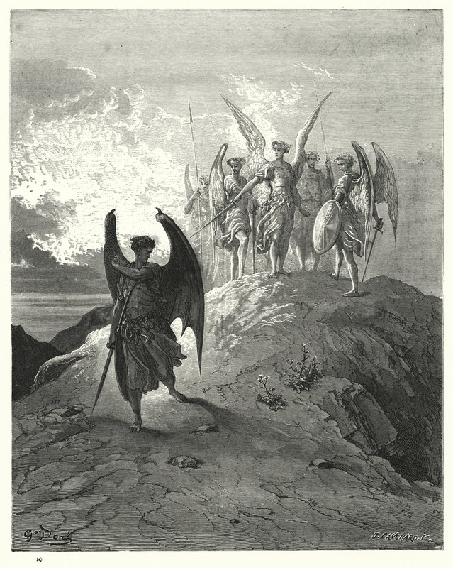 Illustrasjon av Gustave Dore for Miltons Paradise Lost, bok IV, linje 1014, 1015 av Gustave Dore