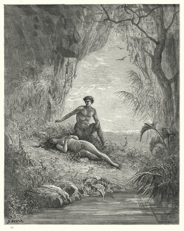 Illustrert av Gustave Dore for Miltons Paradise Lost, bok V, linje 12, 13 av Gustave Dore
