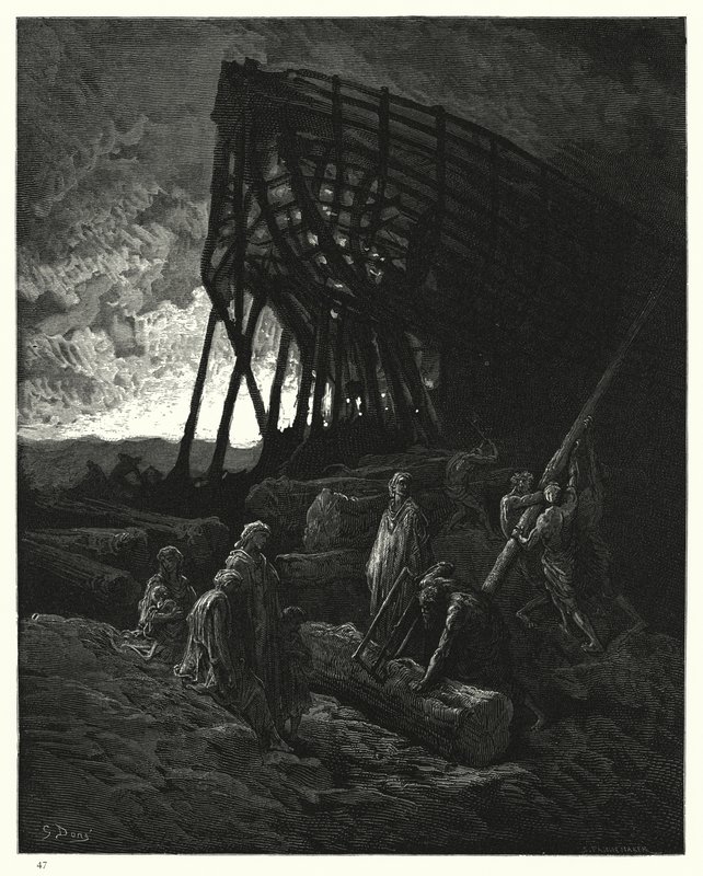 Illustrert av Gustave Dore for Miltons Paradise Lost, bok XI, linje 729 av Gustave Dore