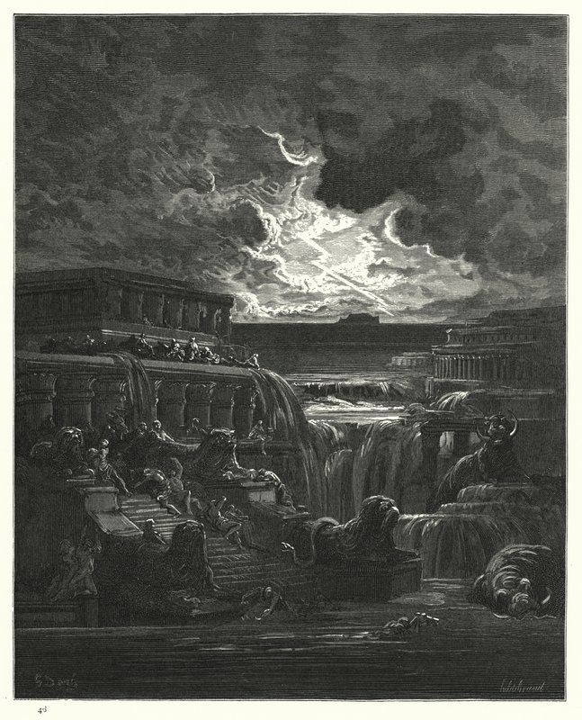 Illustrasjon av Gustave Dore for Miltons Paradise Lost, bok XI, linjene 747-749 av Gustave Dore