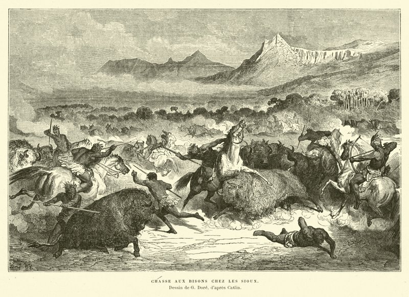 Sioux jakt på bøffel av Gustave Dore