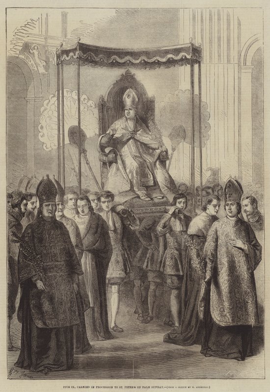 Pius IX bar i prosesjon til St. Peters på palmesøndag av Gustave Janet