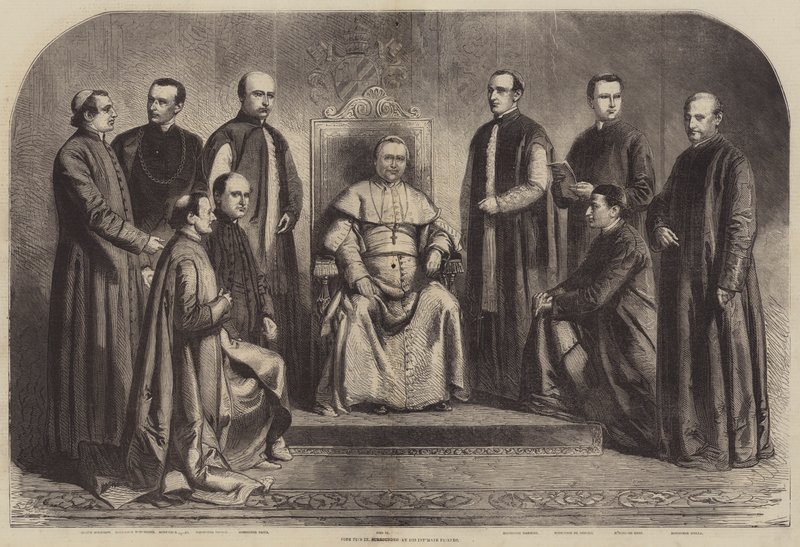 Pave Pius IX omgitt av sine intime venner av Gustave Janet