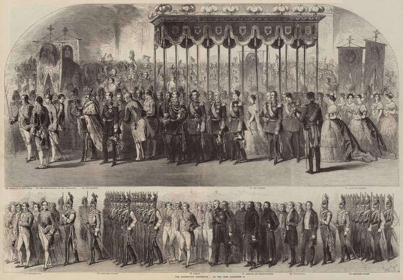 Kroningsprosesjonen til tsar Alexander II av Gustave Janet