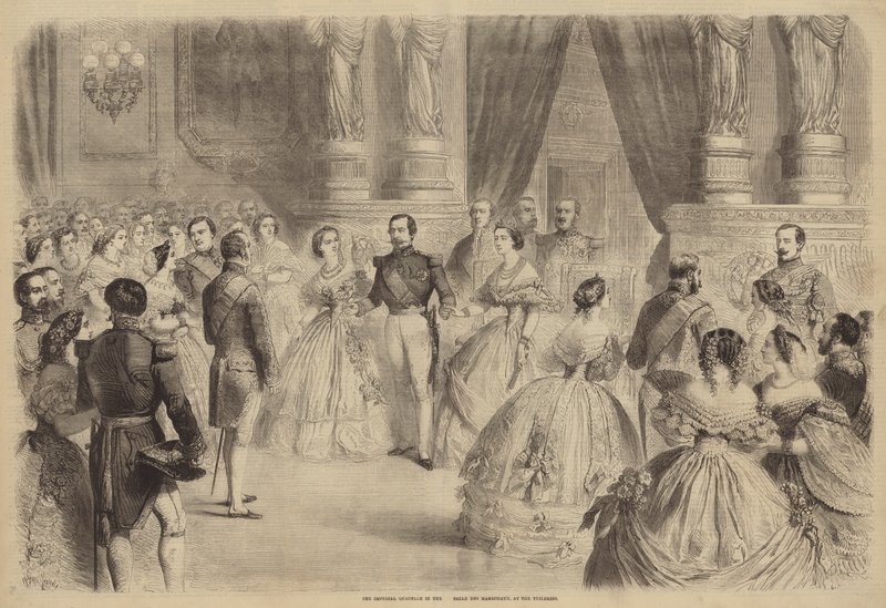 Den keiserlige Quadrille i Salle des Marechaux, ved Tuileriene av Gustave Janet