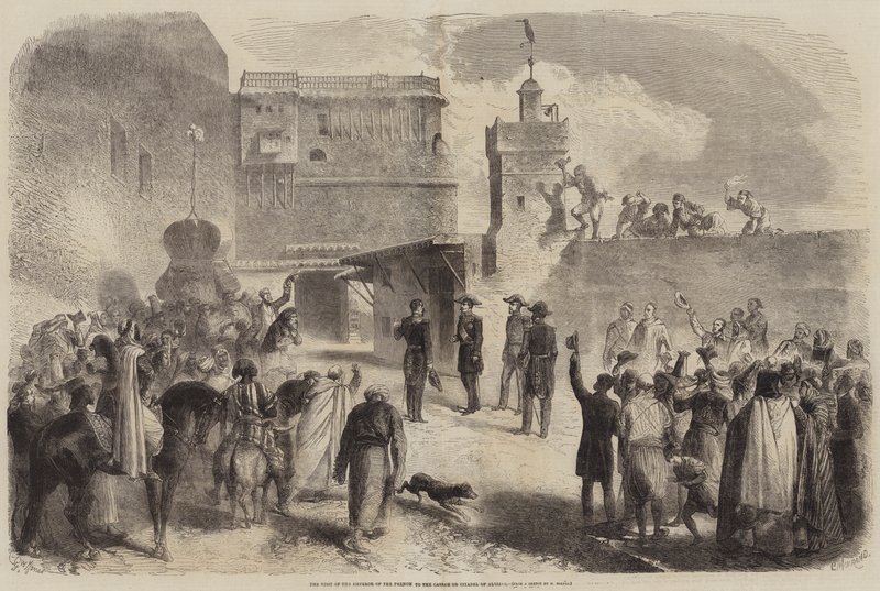 Besøket av franskmennenes keiser til Casbah eller Citadel of Alger av Gustave Janet