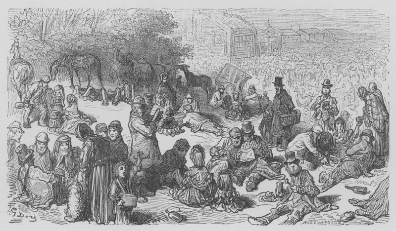 På Derby, Le Lunch Sur LHerbe av Gustave after Dore