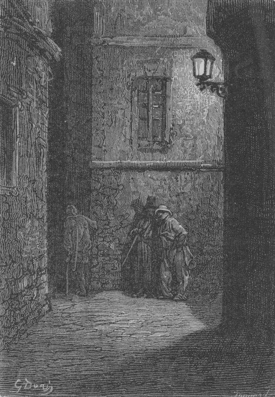 To nattvandrere av Gustave after Dore