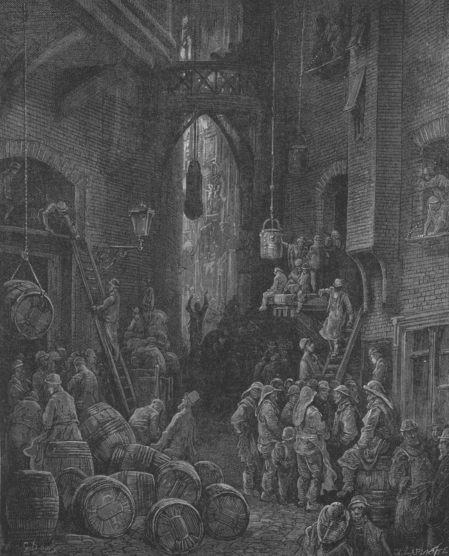 Sainte-Catherine Docks av Gustave after Dore