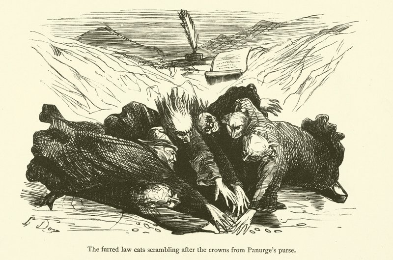 Illustrasjon for verkene til Rabelais av Gustave after Dore