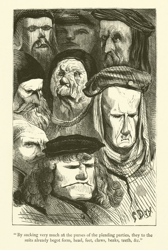 Illustrasjon for verkene til Rabelais av Gustave after Dore