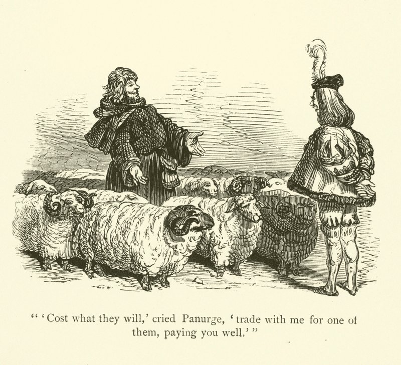 Illustrasjon for verkene til Rabelais av Gustave after Dore