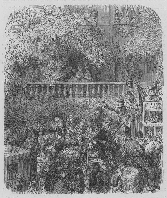Derbyet, på veien av Gustave after Dore