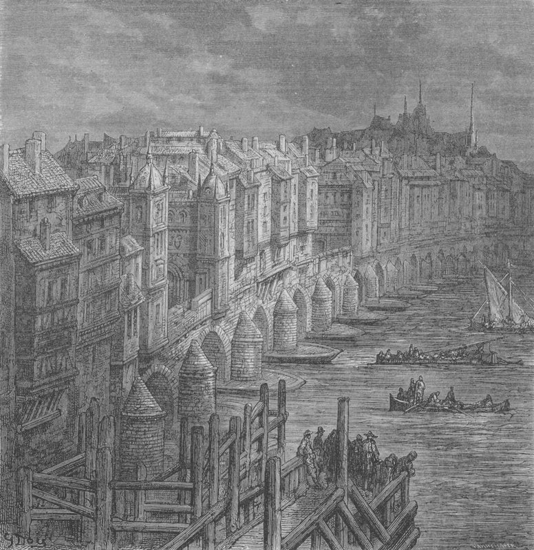 London Bridge i 1694 av Gustave after Dore
