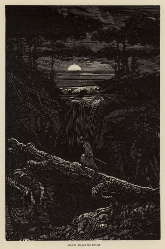 Mitaine krysser elven av Gustave after Dore