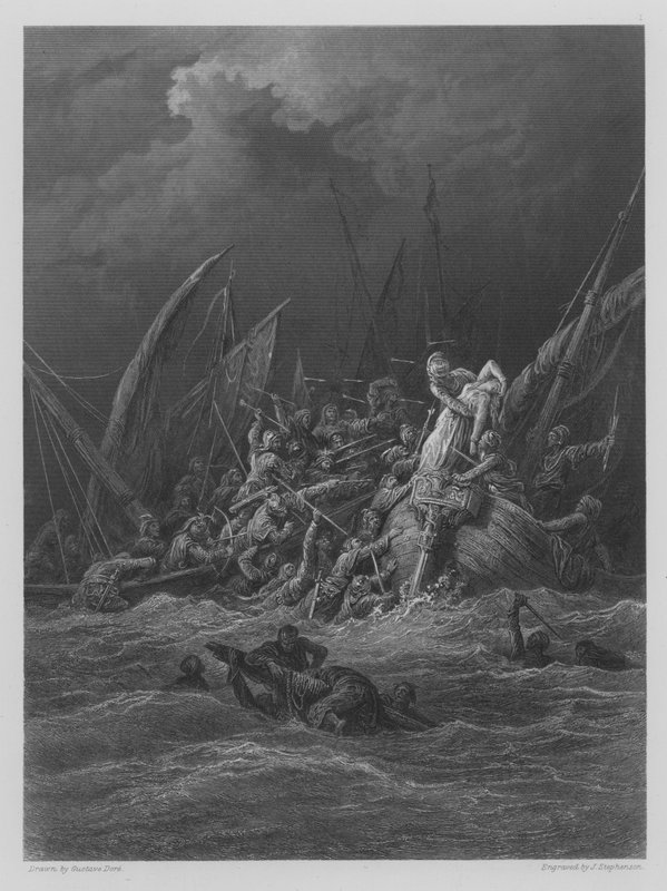 Sjøkampen av Gustave after Dore