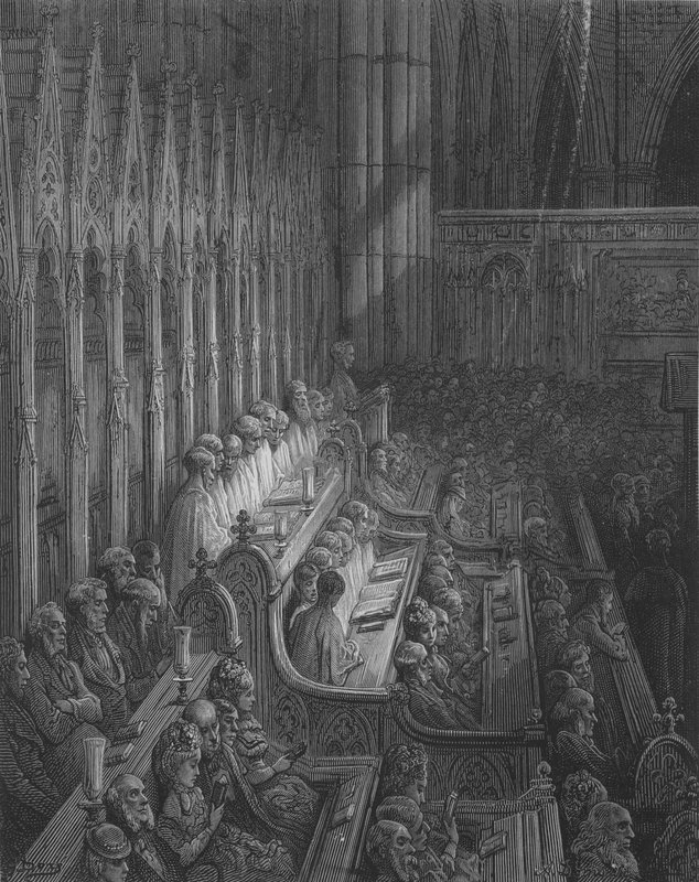 Westminster, koret av Gustave after Dore