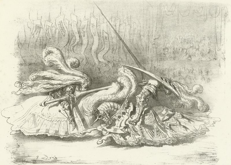 A Tournament - Beauty the Prize AD1450 (gravure) av Gustave Dore