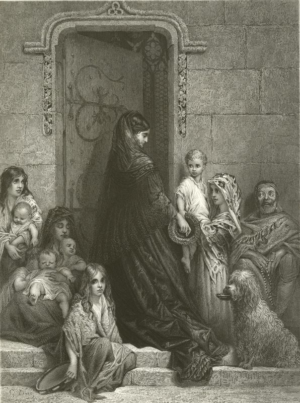 Almisser å gi av Gustave Dore