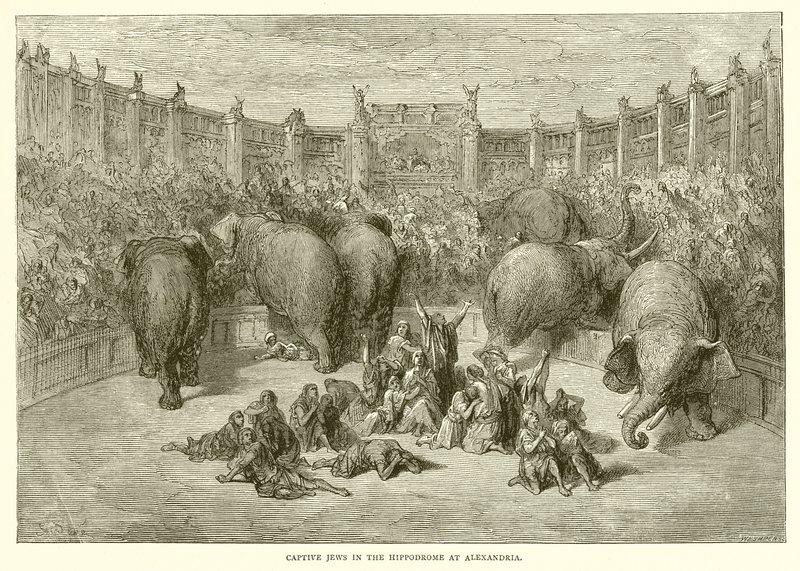 Fangede jøder i Hippodromen i Alexandria av Gustave Dore
