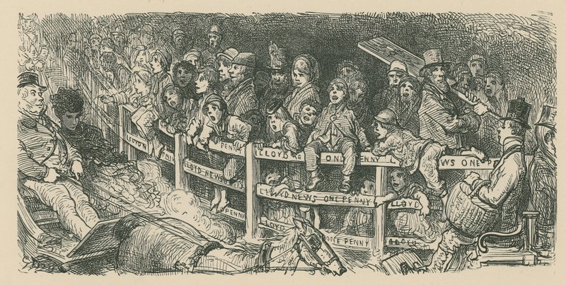Folkemengder ser på vognracing av Gustave Dore