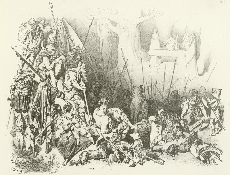Druidedyrkelse - Et menneskeoffer (dypptrykk) av Gustave Dore