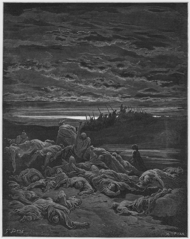 Gustave Dore Bibelen: Død av sønnene til Jerubbaal av Gustave Dore