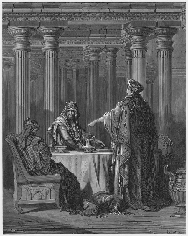 Gustave Dore Bibelen: Esther anklager Haman av Gustave Dore