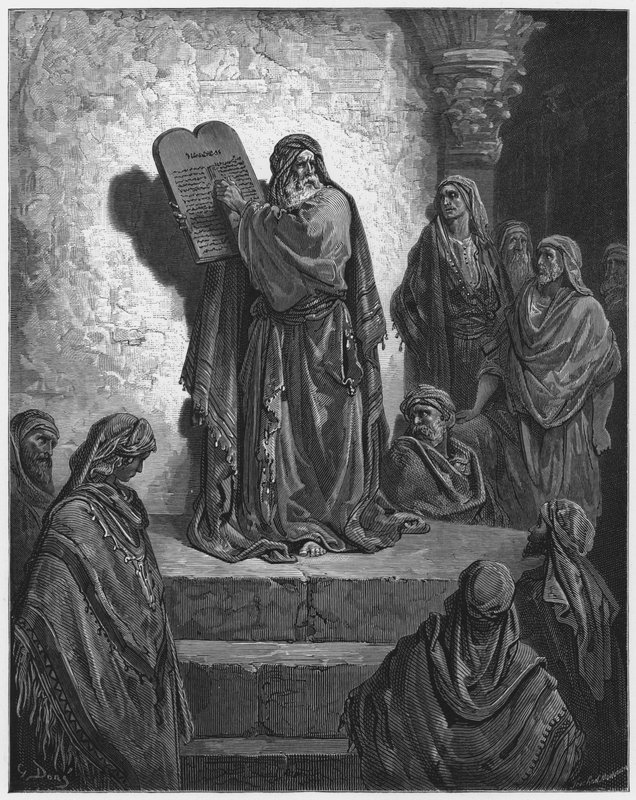 Gustave Dore Bibelen: Ezra leser loven i folkets påhør av Gustave Dore