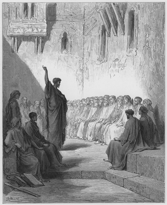 Gustave Dore Bibelen: S Paulus forkynner for tessalonikerne av Gustave Dore