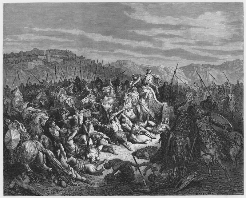 Gustave Dore Bibelen: Slakting av syrerne av Israels barn av Gustave Dore