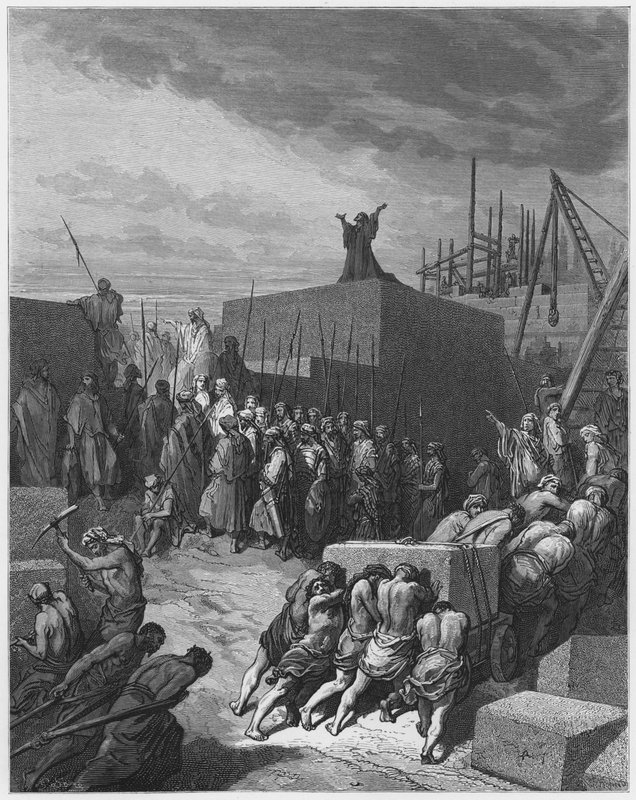 Gustave Dore Bibelen: Gjenoppbyggingen av tempelet av Gustave Dore