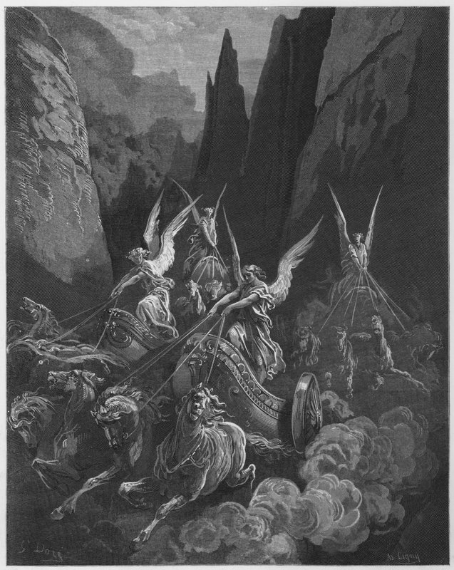 Gustave Dore Bibelen: Visjonen om de fire vognene av Gustave Dore