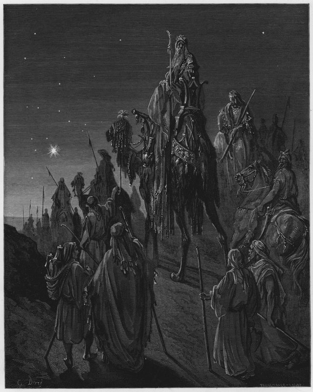 Gustave Dore Bibelen: De vise menn ledet av stjernen av Gustave Dore