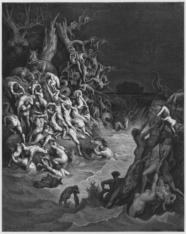 Gustave Dore Bibelen: Verden ødelagt av vann av Gustave Dore