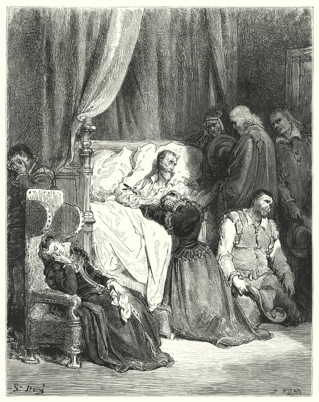 Gustave Dores Don Quixote: Death of Don Quixote (gravering) av Gustave Dore