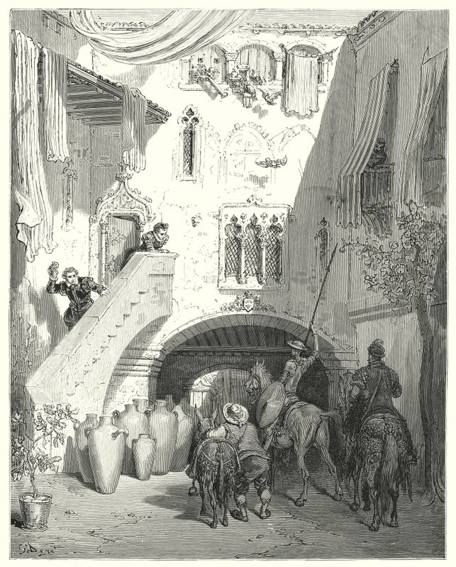 Gustave Dores Don Quijote: "Å, dere tobosiske urner! som vekker i mitt sinn tankene om det søte løftet om mine mest bitre sorger!" (gravering) av Gustave Dore