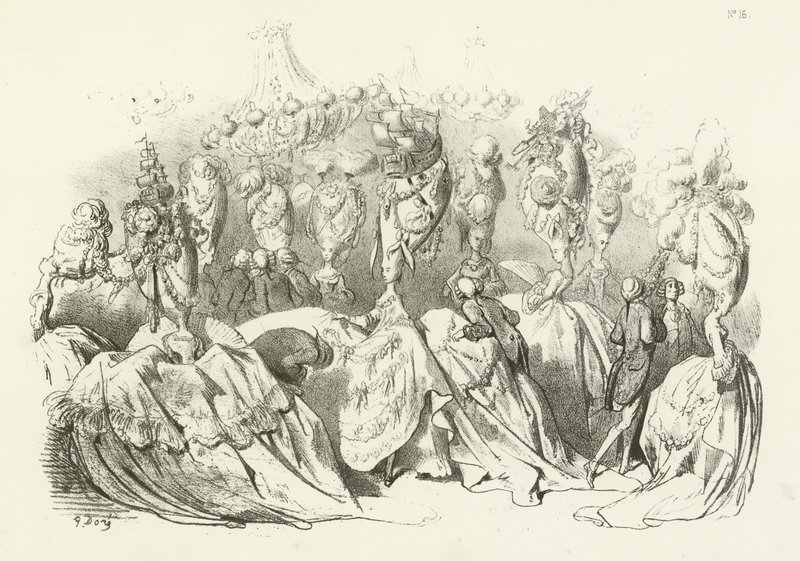 Hodekjoler under Ludvig XVIs regjeringstid (gravyr) av Gustave Dore