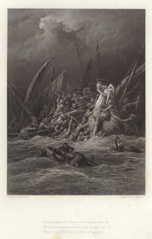 Illustrasjon for Vivien av Alfred Tennyson av Gustave Dore