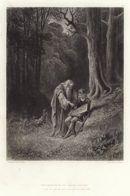 Illustrasjon for Vivien av Alfred Tennyson av Gustave Dore