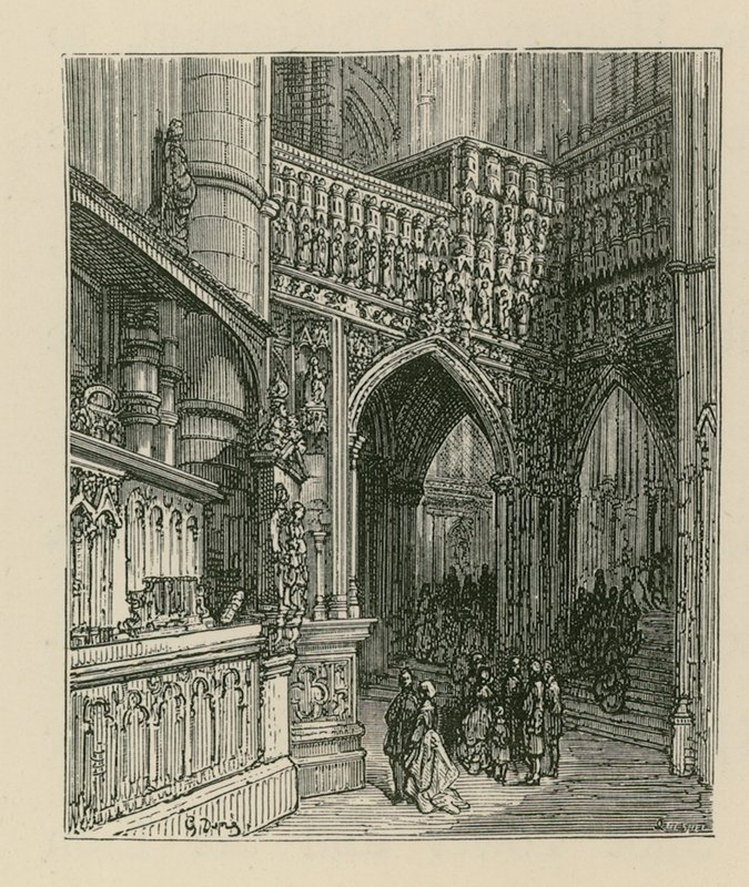 Interiøret i Westminster Abbey av Gustave Dore