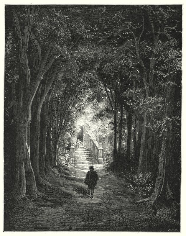 Tornerose; Tornerose (gravering) av Gustave Dore