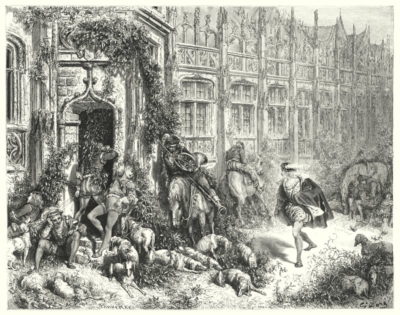 Tornerose; Tornerose (gravering) av Gustave Dore