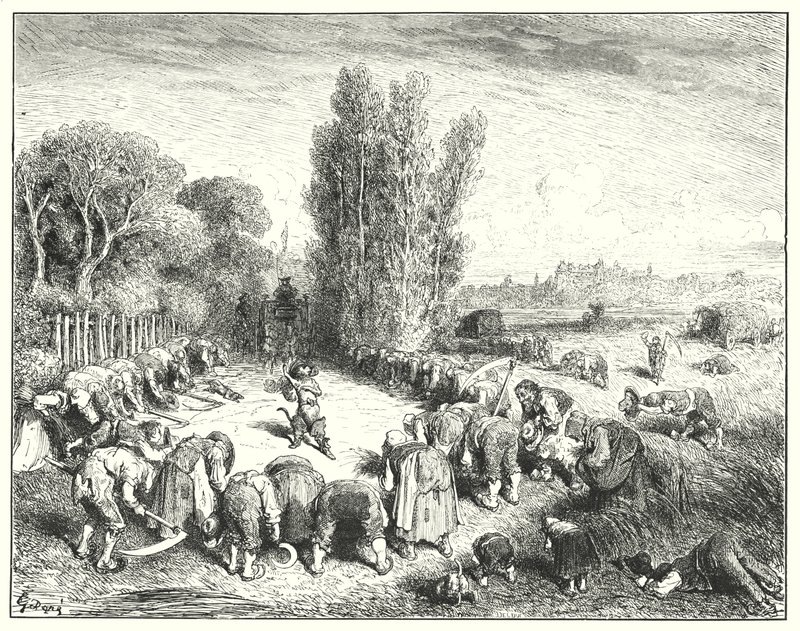 Mesterkatten eller puss i støvler; Puss In Boots (gravering) av Gustave Dore